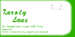 karoly laus business card